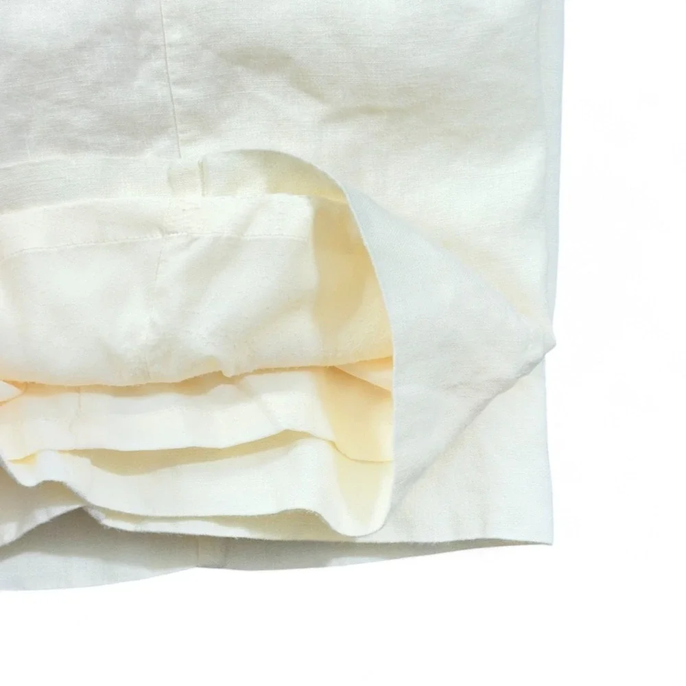 J.Jill 100% Linen Wide Leg Cropped Cream Pants Womens 14 Coastal Lagenlook Lined - Picture 4 of 10